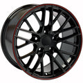17 inch Gloss Black with Red Band 17x9.5 Rim L998264