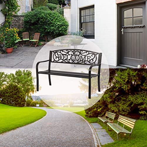 50" Steel Frame Patio Bench K851369