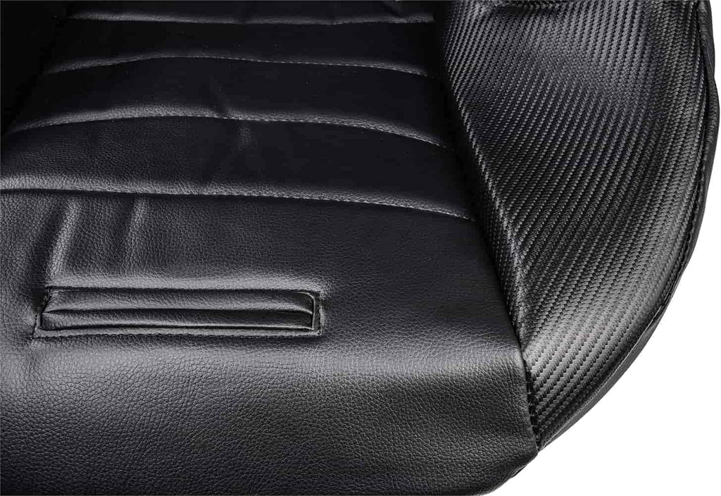 Black Faux Carbon Fiber Trim Seat Cover K57198