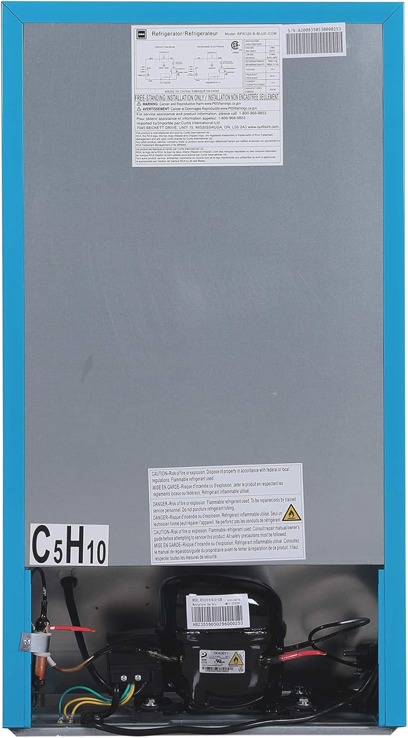3.2 Cu Ft Single Door Mini Fridge with Freezer, Platinum T1294