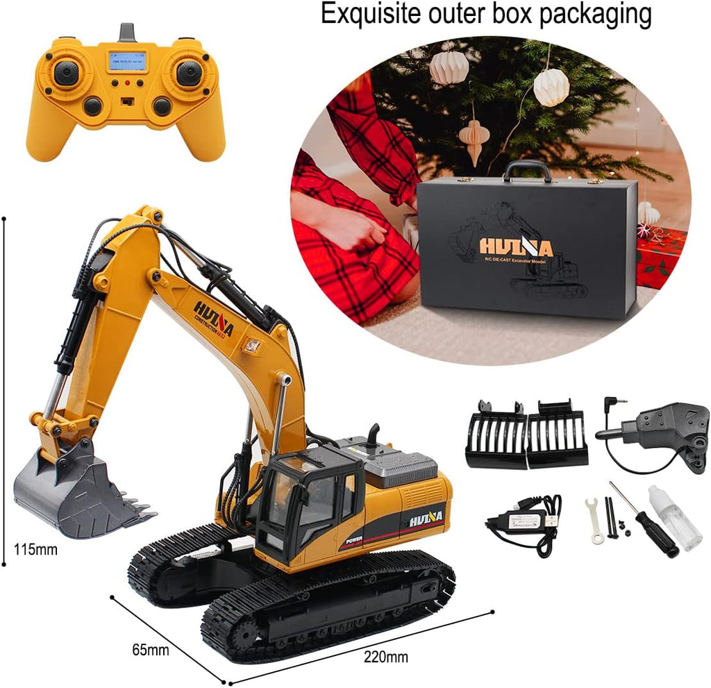 Full Metal Remote Control Excavator Toy, 23 Channel L24546