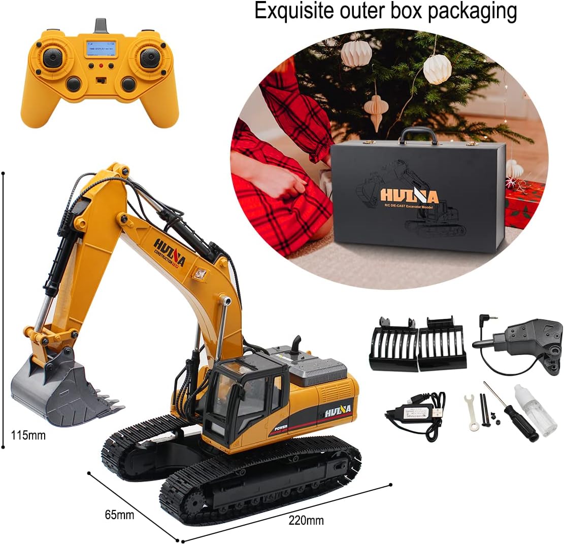 Full Metal Remote Control Excavator Toy, 23 Channel L24546