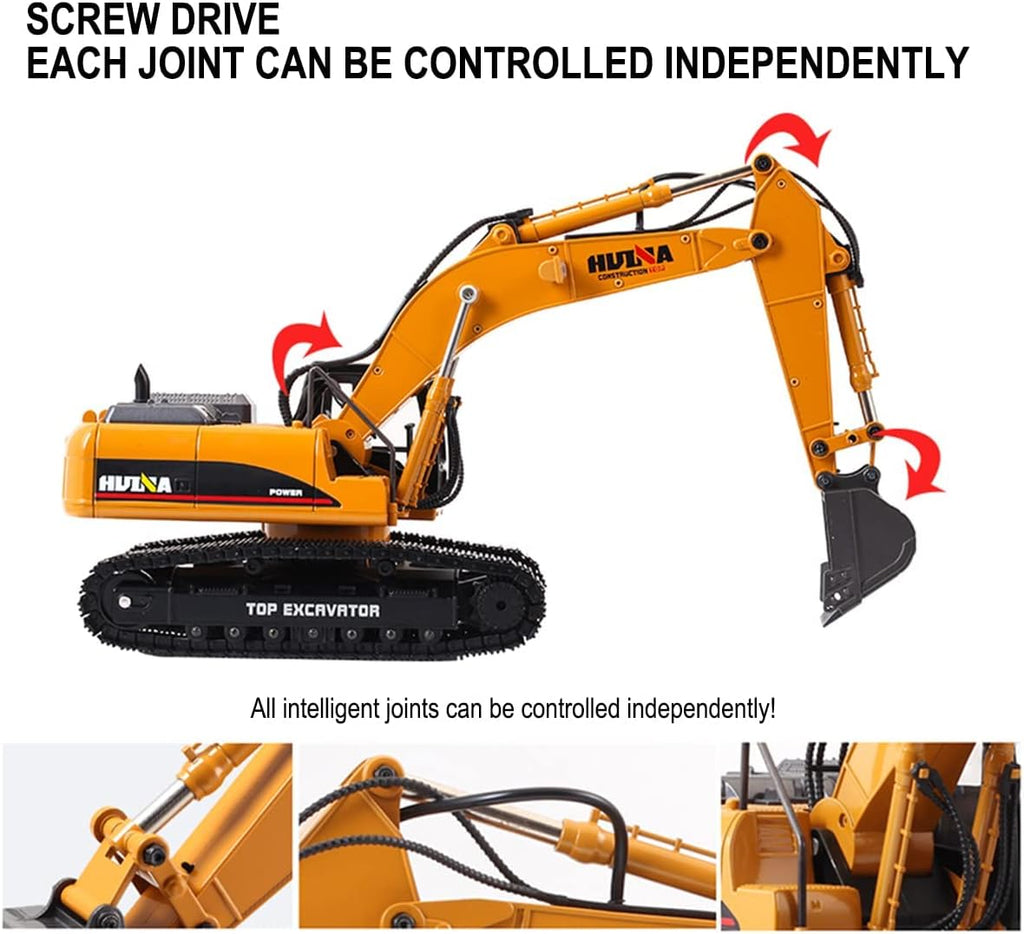 Full Metal Remote Control Excavator Toy, 23 Channel L24546