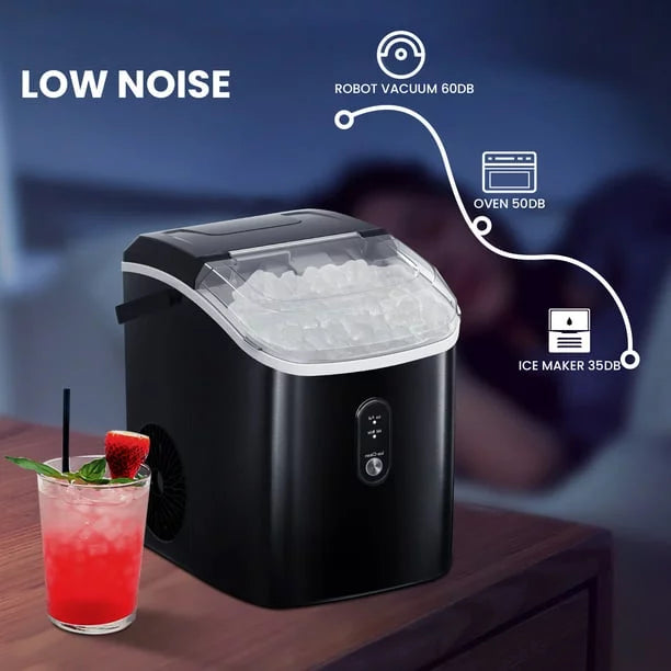 Portable Self-cleaning Nugget Ice Maker with Ice Scoop V684282
