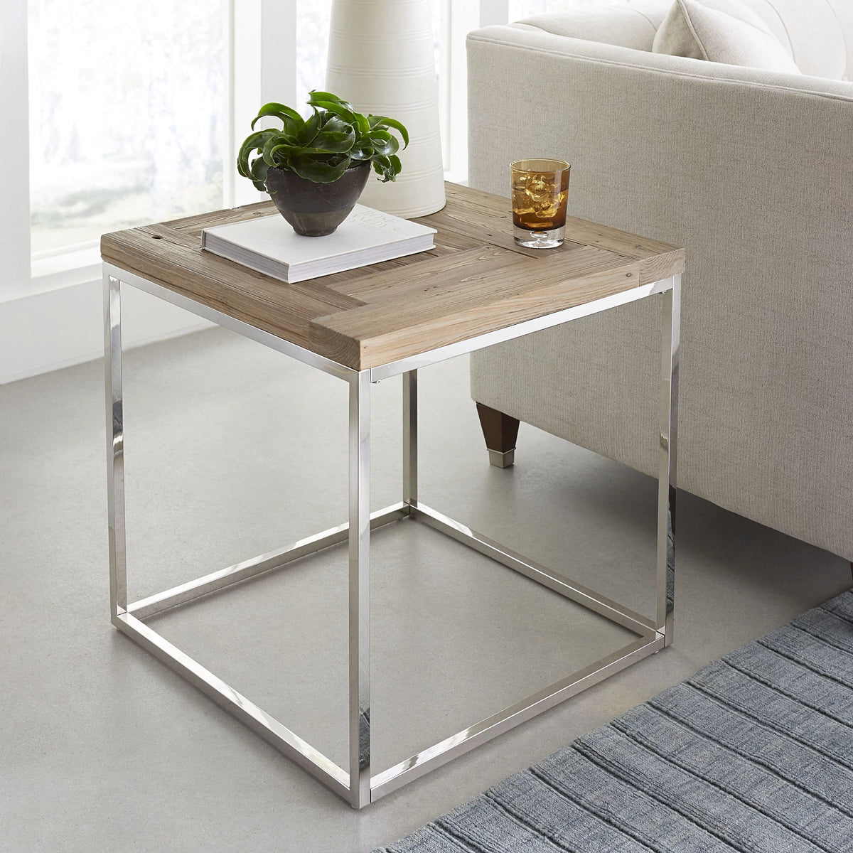 Reclaimed Wood End Table X999709