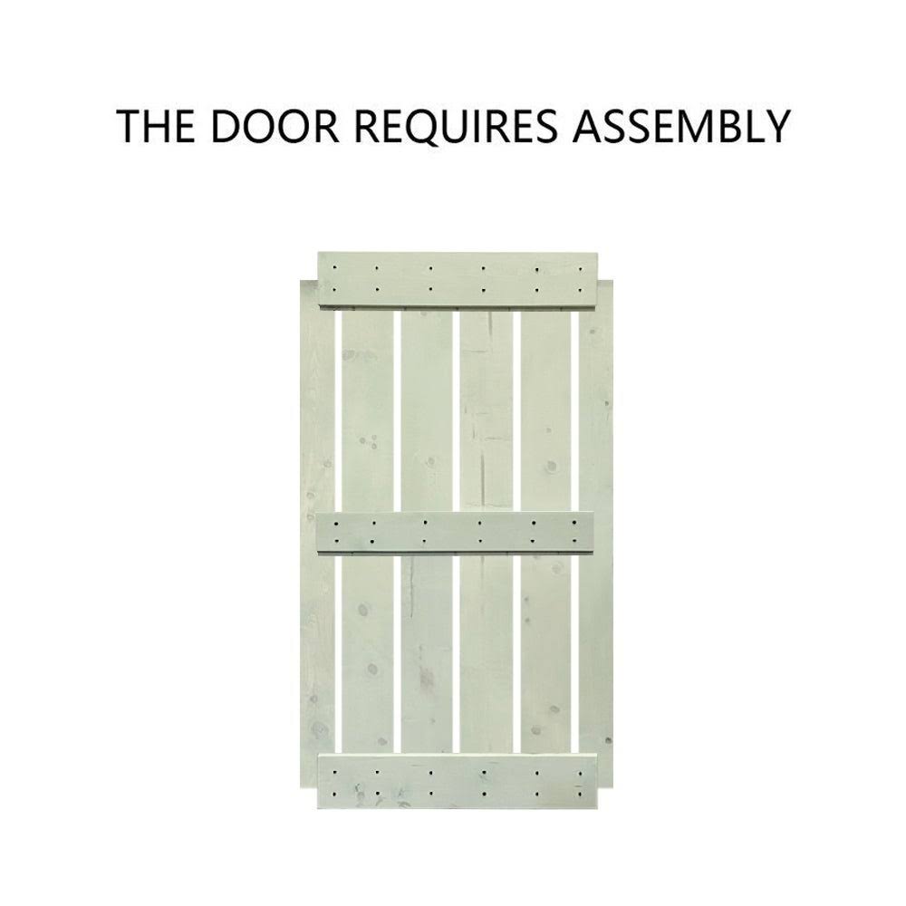 Sage Green Double Barn Door with Hardware Kit V4553