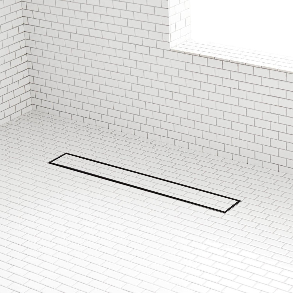 Brushed Stainless Steel Linear Shower Drain with Flange L184676