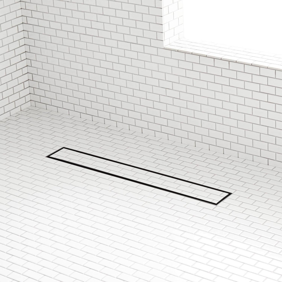 Brushed Stainless Steel Linear Shower Drain with Flange L184676