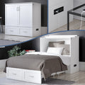 White Wood Twin Extra Long Murphy Bed Chest M674748
