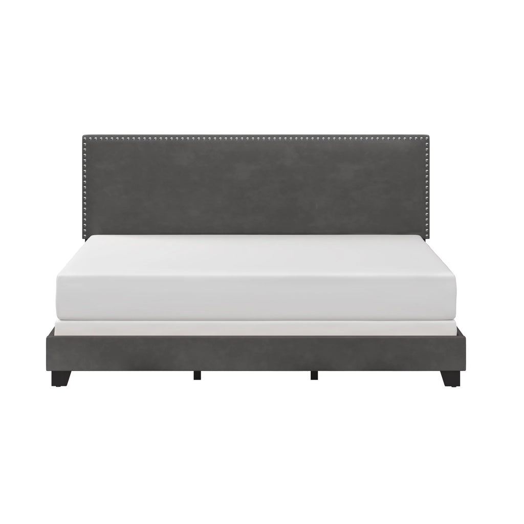 Charcoal Fabric Upholstered Queen Bed D6648