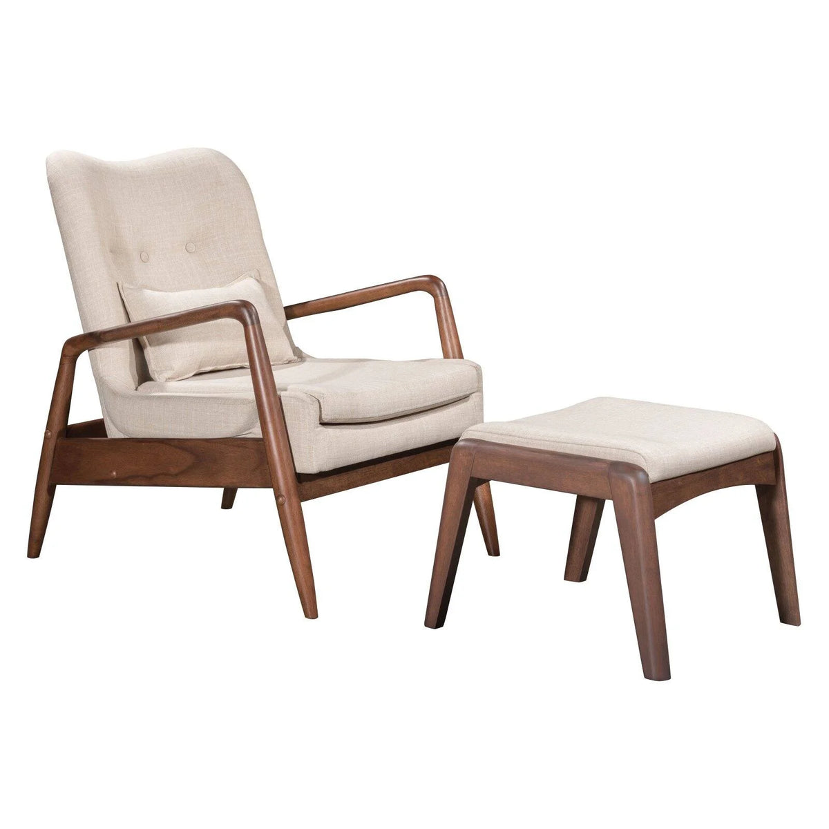 Black Lounge Chair and Ottoman G631