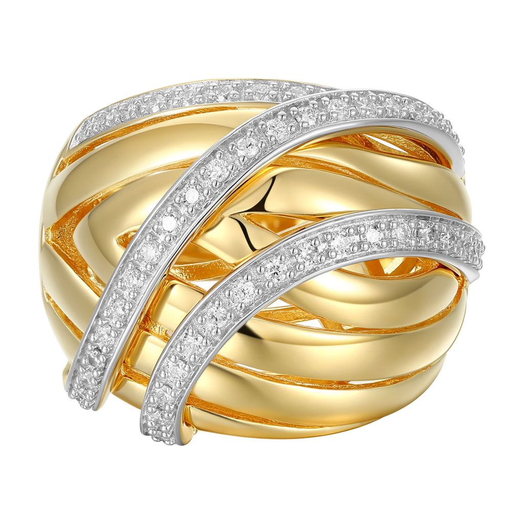 18K Gold Plated Sterling Silver Lab Grown Diamond Ring Z3521