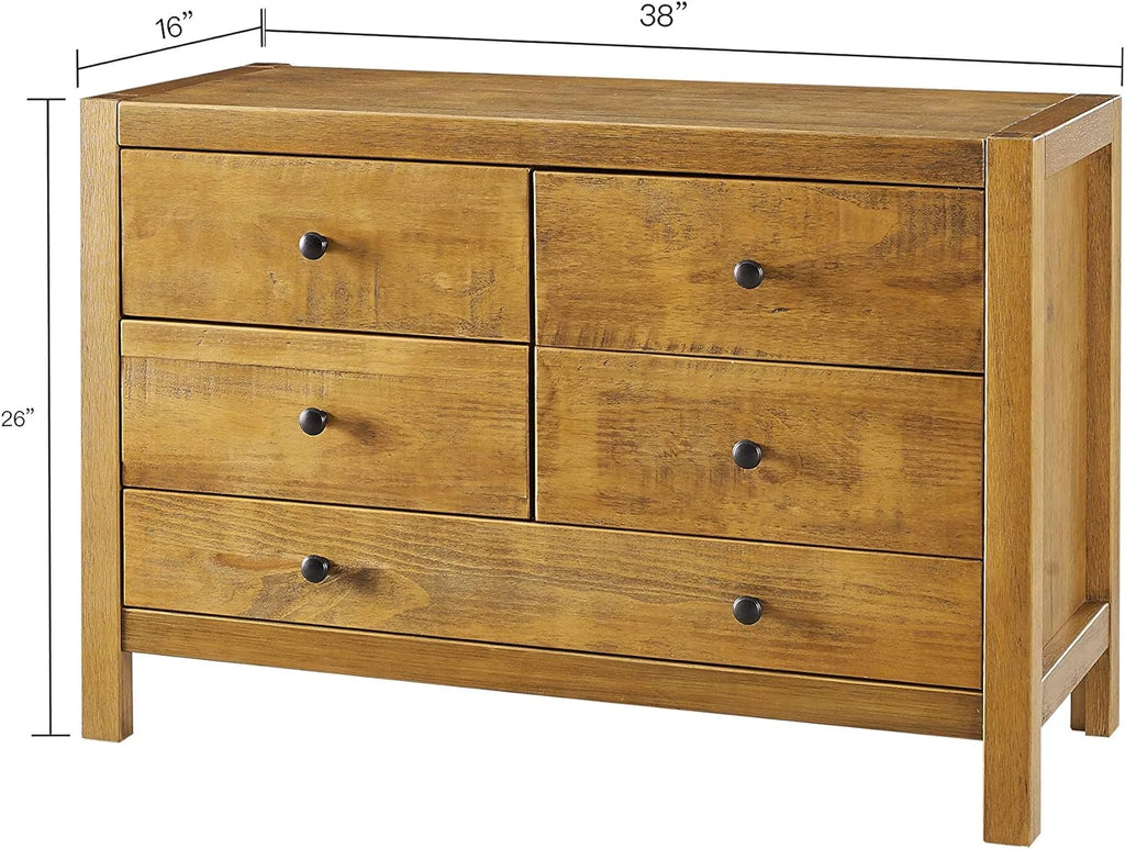 Rustic Wood 5-Drawer Dresser Y71344
