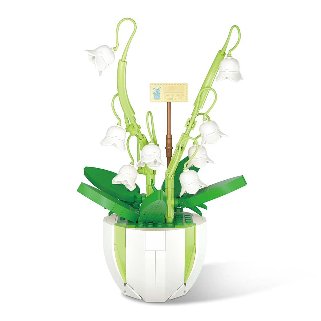 White Bell Orchid Bouquet Building Block Set V61741