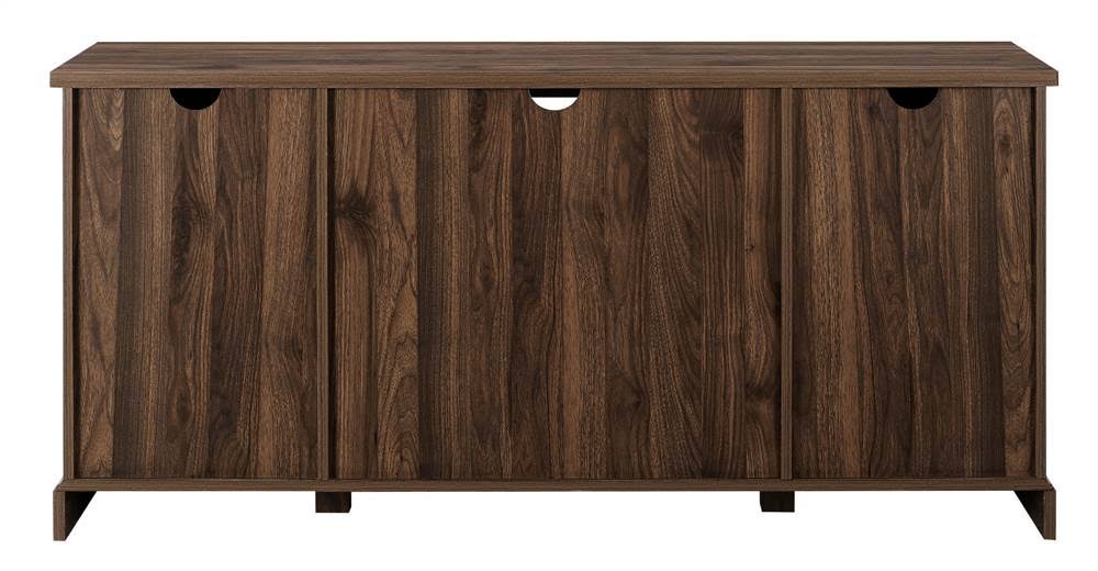 Dark Walnut Sliding Grooved Door TV Console C688990