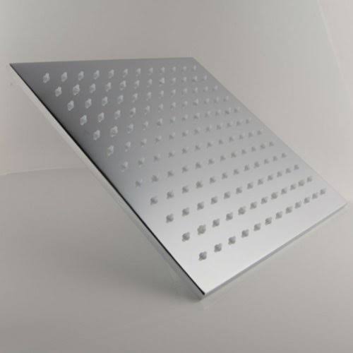 10 inch Ceiling Mount Square Rainfall LED Shower Head Stainless Steel with Chrome Finish Q72880
