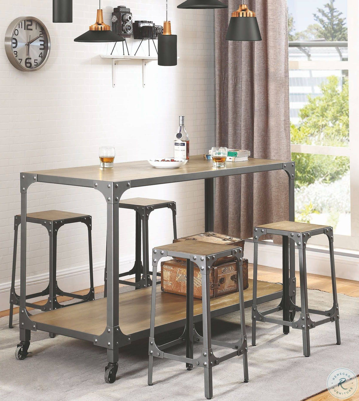 Rustic Light Brown Kitchen Island A6365