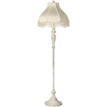 Antique White Cream Scallop Fabric Dome Shade Floor Lamp F848087