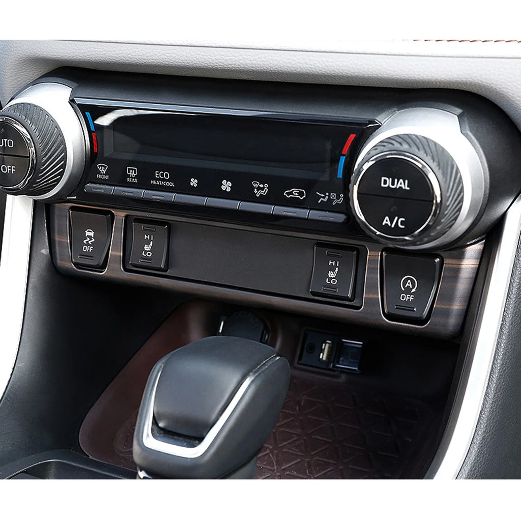 Center Console AC Climate Control Switch Panel Frame Cover Trim Wood Grain D1612