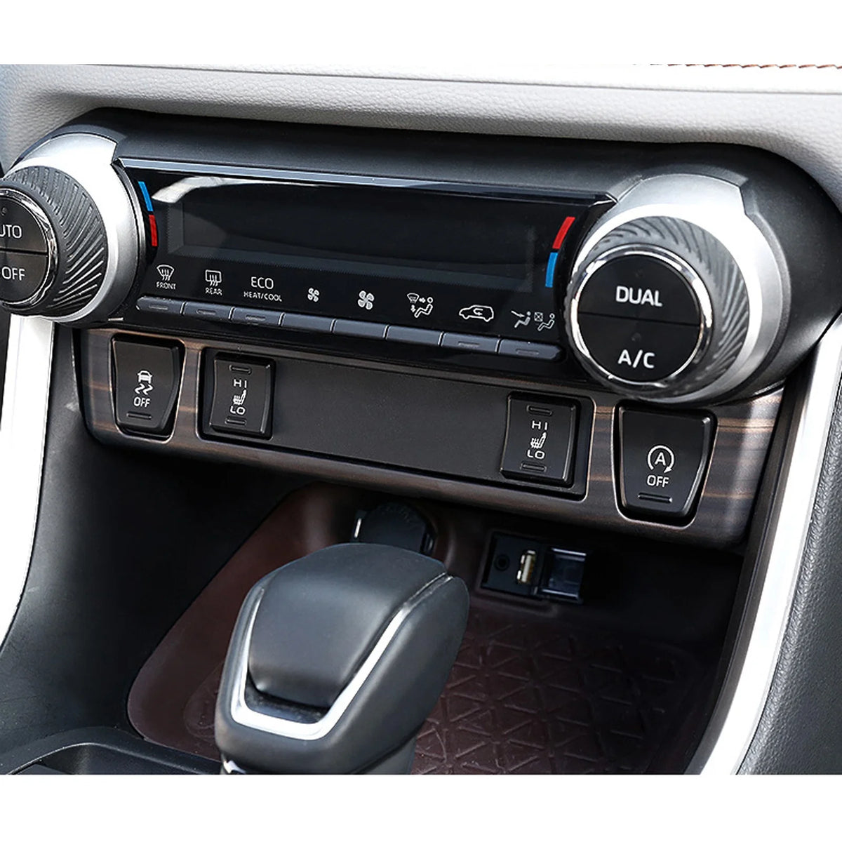 Center Console AC Climate Control Switch Panel Frame Cover Trim Wood Grain D1612