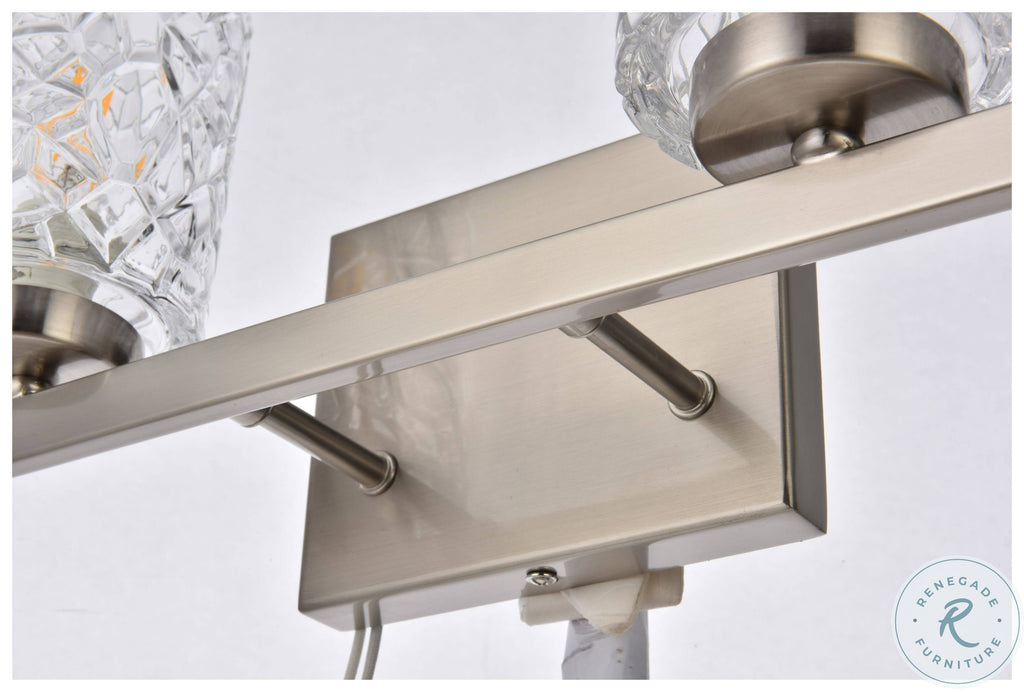 4 Lights Bath Sconce in Stain Nickel with Clear Shade U21329