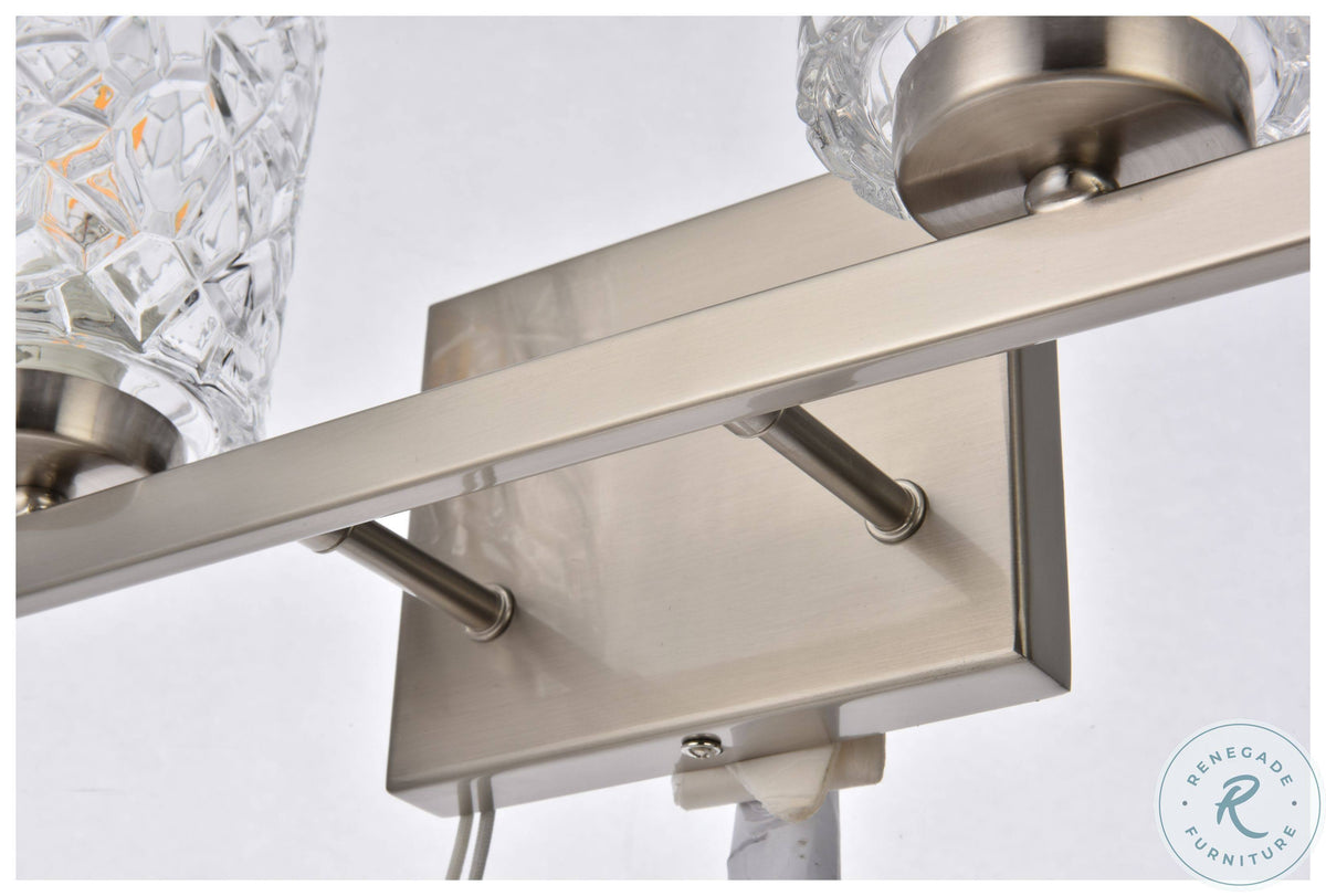 4 Lights Bath Sconce in Stain Nickel with Clear Shade U21329