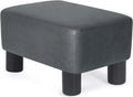 Fabric Rectangular Ottoman Footstool Dark Gray F658453