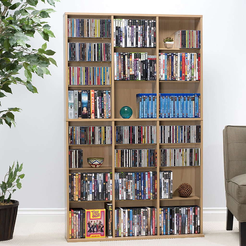 Adjustable Wood Media Storage Shelf Bookcase W95864