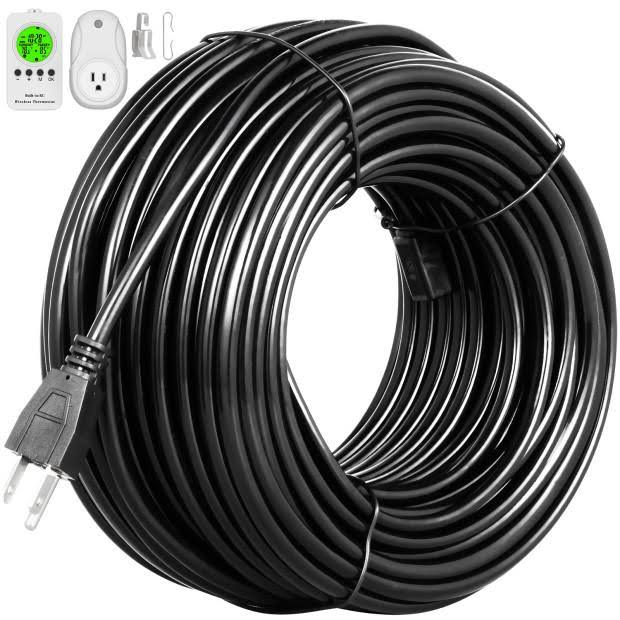 101ft Heat Roof Gutter De-Icing Ice Snow Melter Cable Tape Kit with Thermostat K594