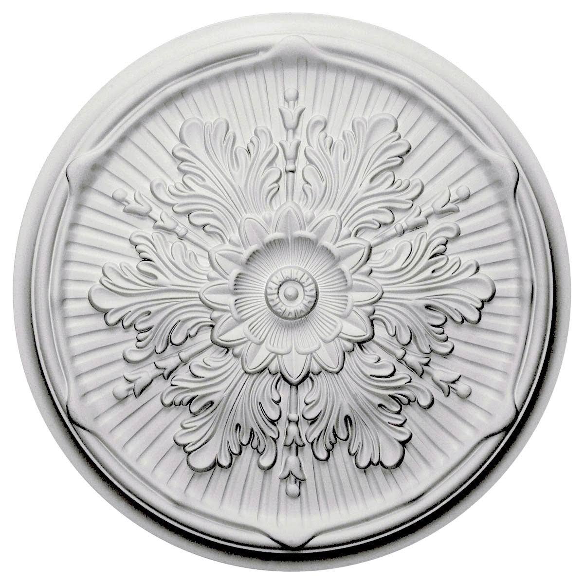 21 inch x 2 inch Hand-Painted Gray Ceiling Medallion D53985