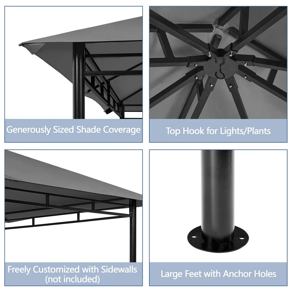11×11 ft Outdoor Patio Gazebo Tent, Dark Gray V532366
