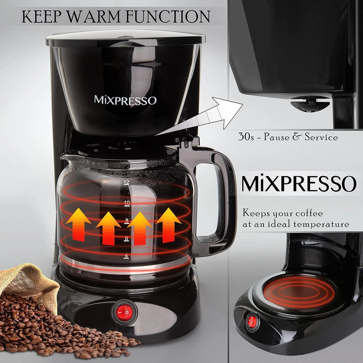 12 Cup Black Coffee Maker A835312