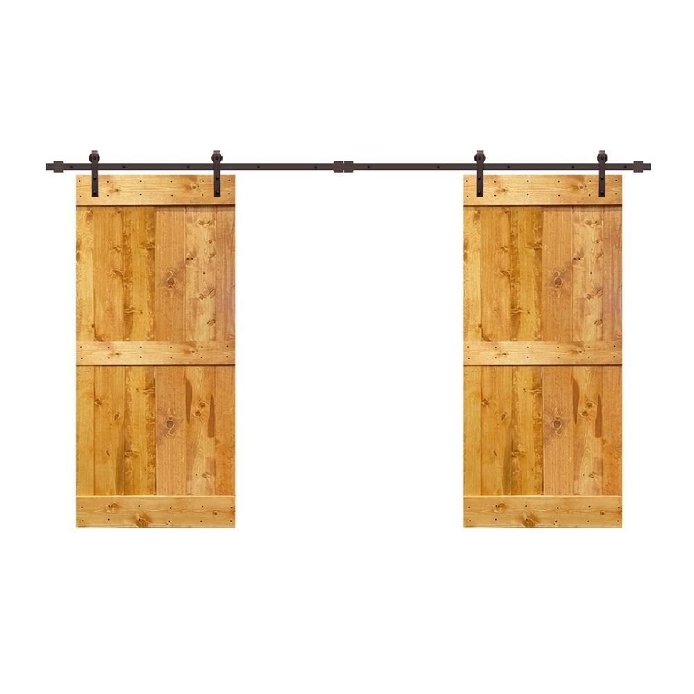 Sage Green Double Barn Door with Hardware Kit V4553