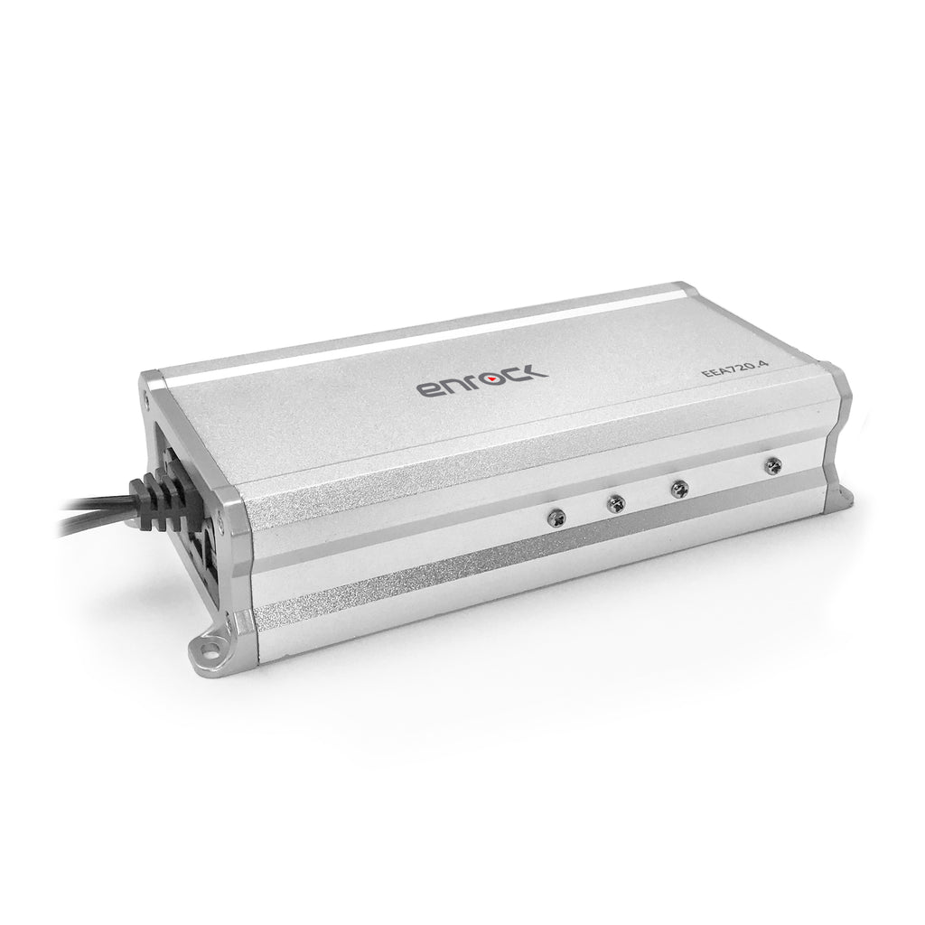 Marine Receiver Stereo with 2-Way 180W 6.5" Loud-SPKR (3-Pairs), Marine Antenna, 4-Chan Amplifier & 50' 16G SPKR Wire H574911