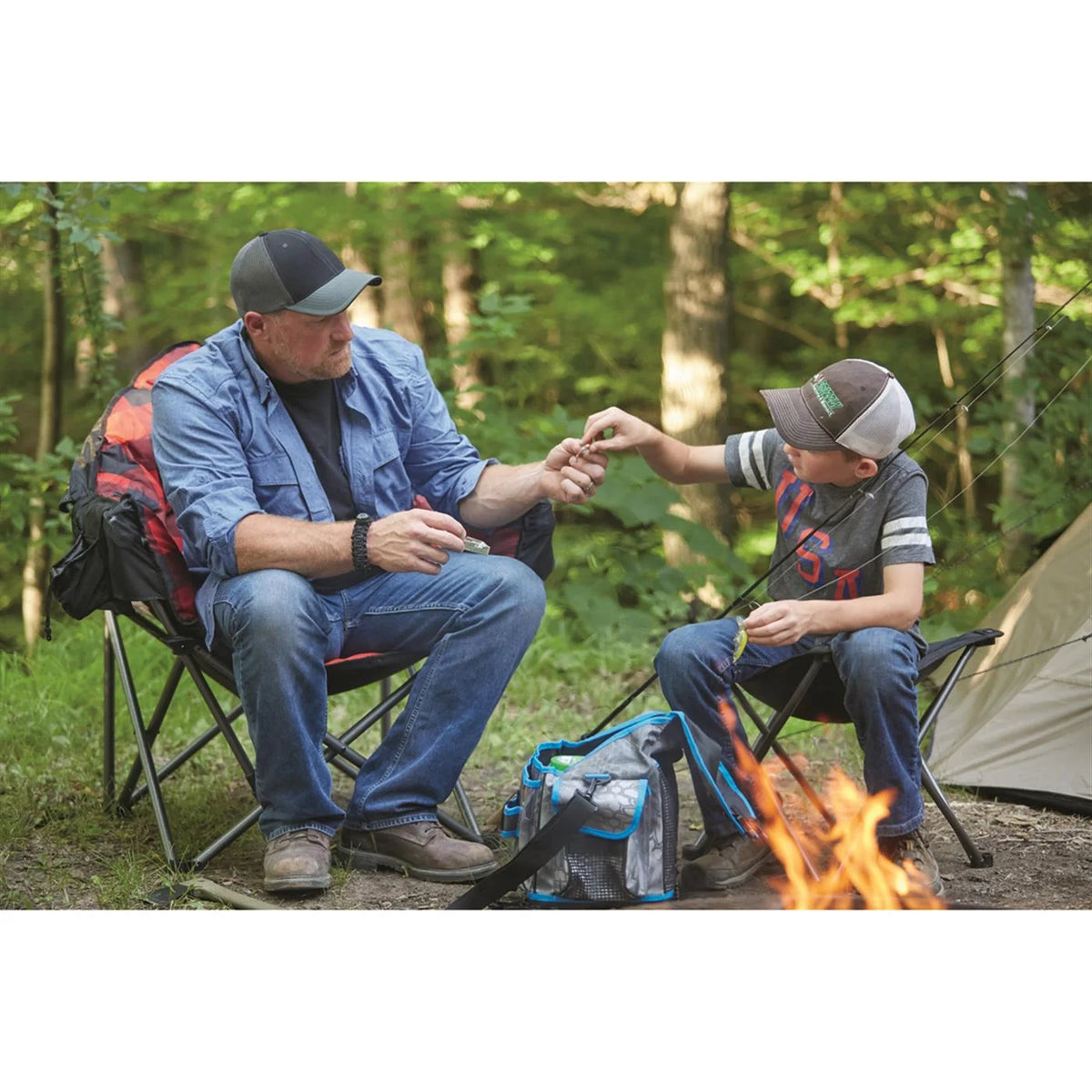 Oversized Folding Camping Chair with Padded Seats, 500-lb. Capacity Q128133