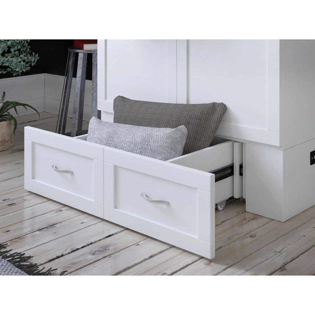 White Wood Twin Extra Long Murphy Bed Chest M674748