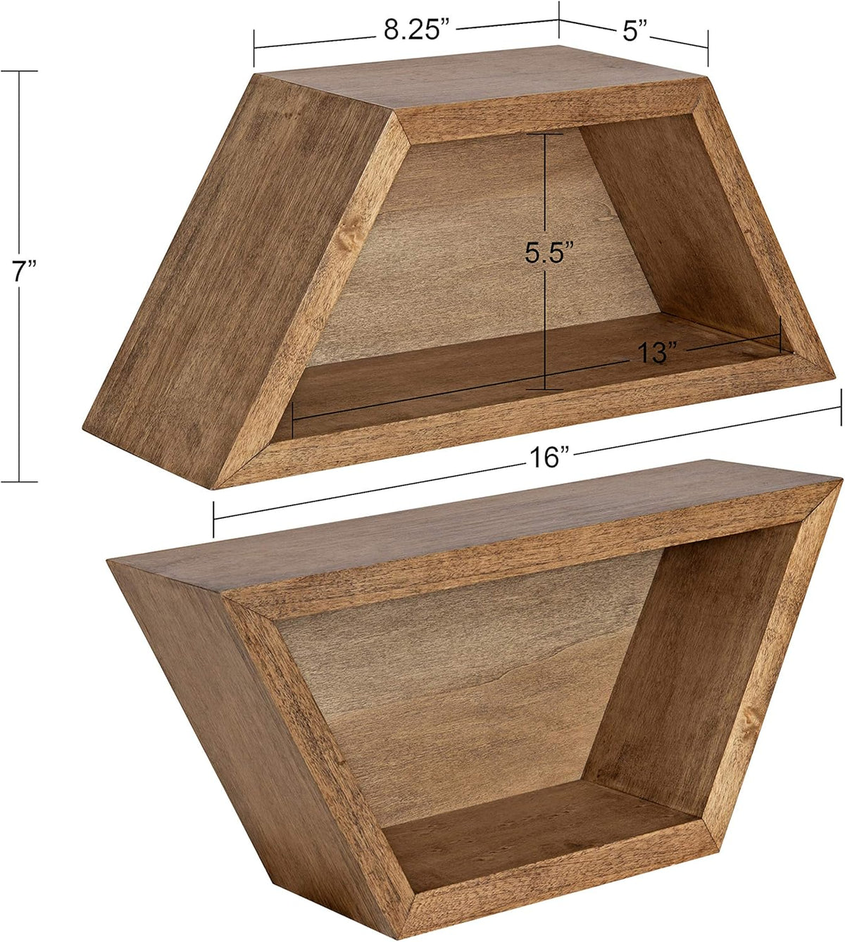 White Set of 2 Wooden Wall Shelves P4738
