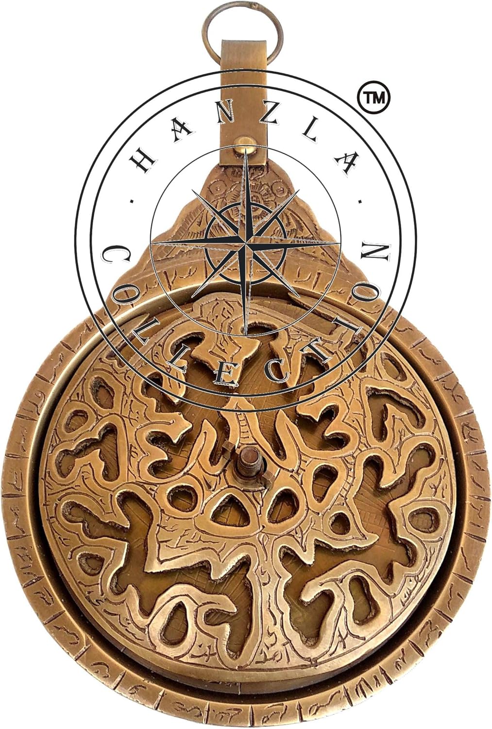 Vintage Antique Brass Astrolabe 8 Arabic Globe Navigation Astrological Calendar P1748