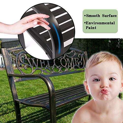 50" Steel Frame Patio Bench K851369