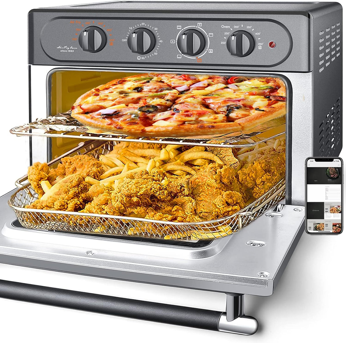 Silver 24 Quart 7-In-1 Convection Air Fryer Toaster Oven L574761