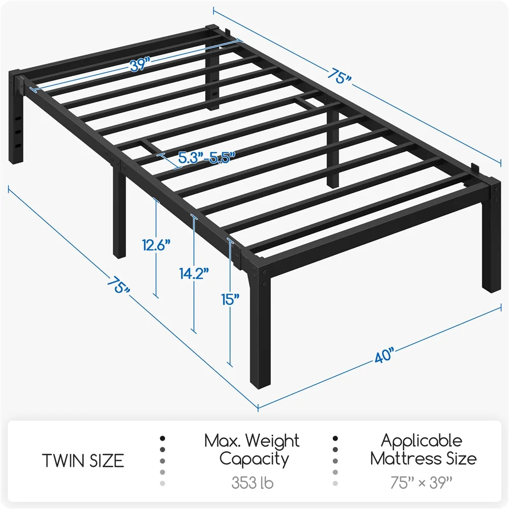 Black Metal Platform Bed Frame E632
