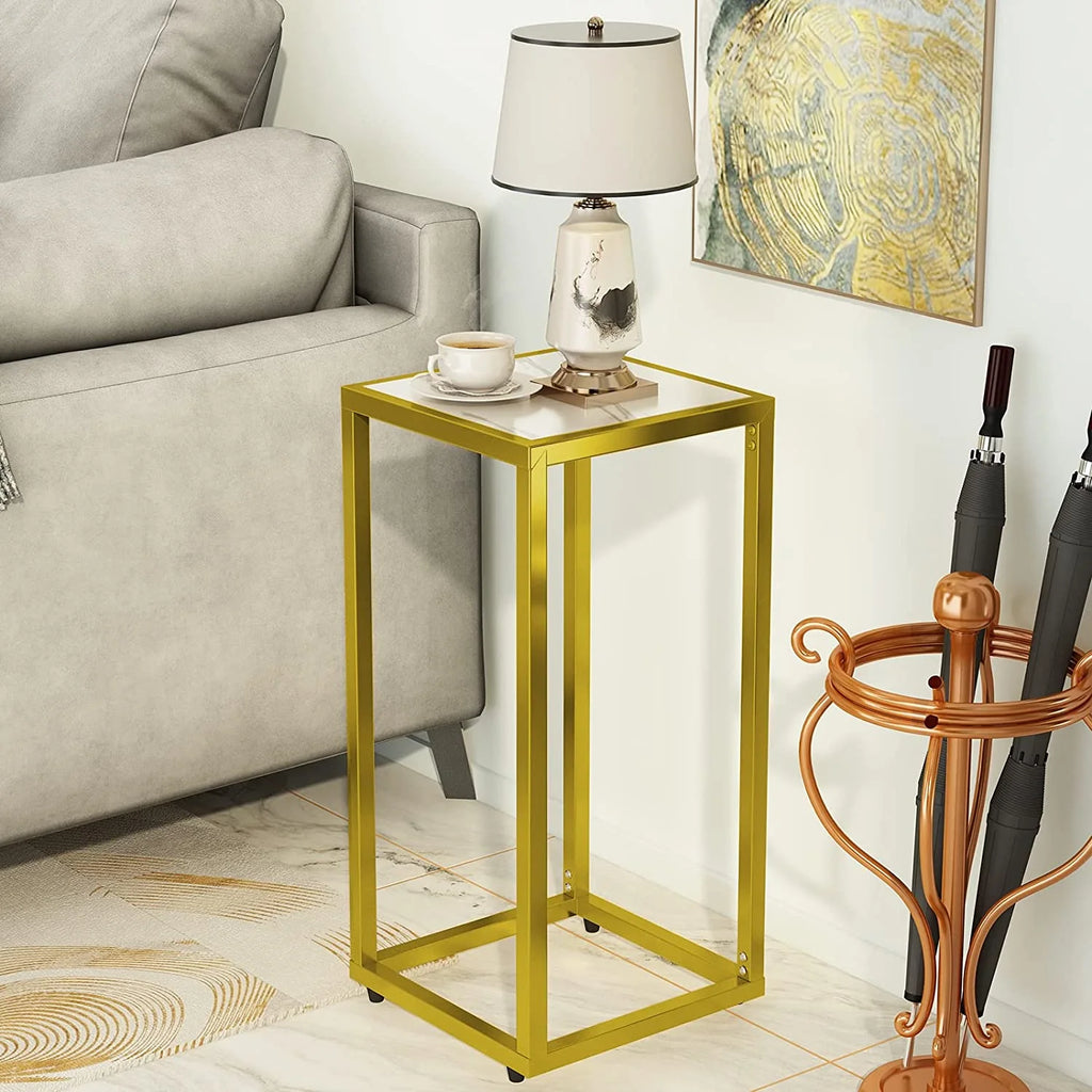 Narrow Faux Marble Sofa Table Set of 3 M475