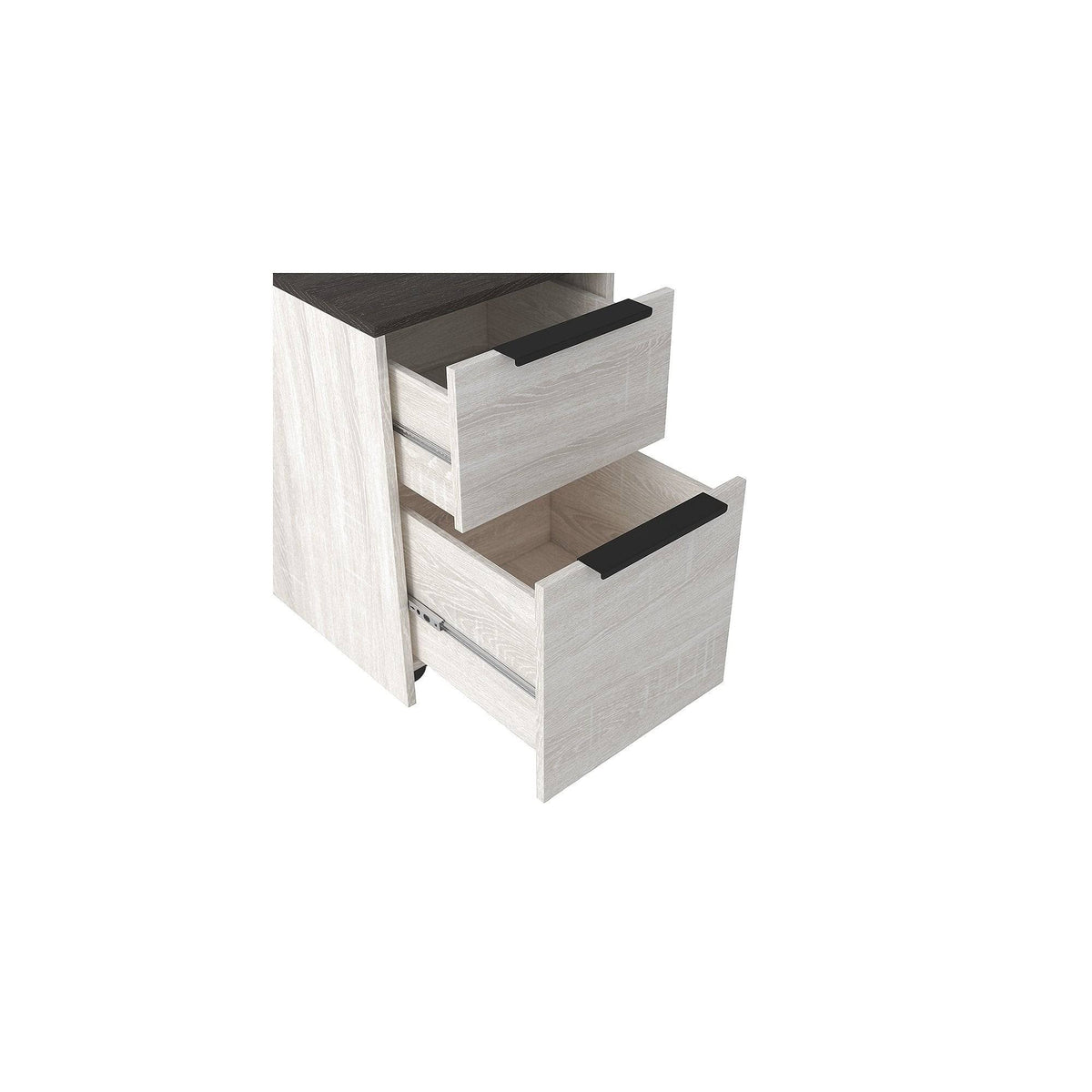 White and Brown File Cabinet R241