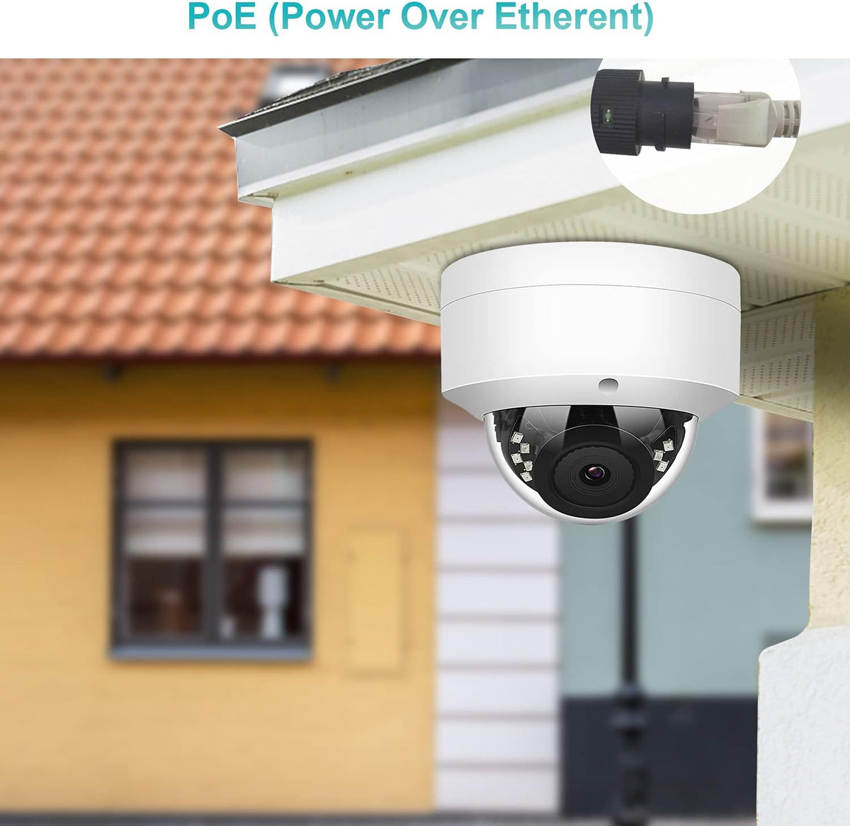 5MP Outdoor IP Dome Security Camera with Audio, 98ft Night Vision, 2.8mm Wide Angle C41820