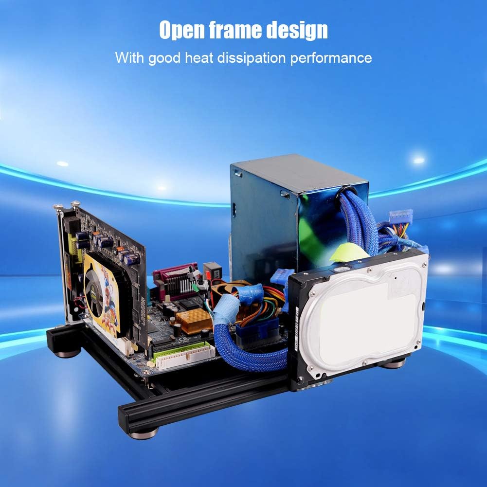 Black Aluminum Open Air Computer Test Bench Case A996