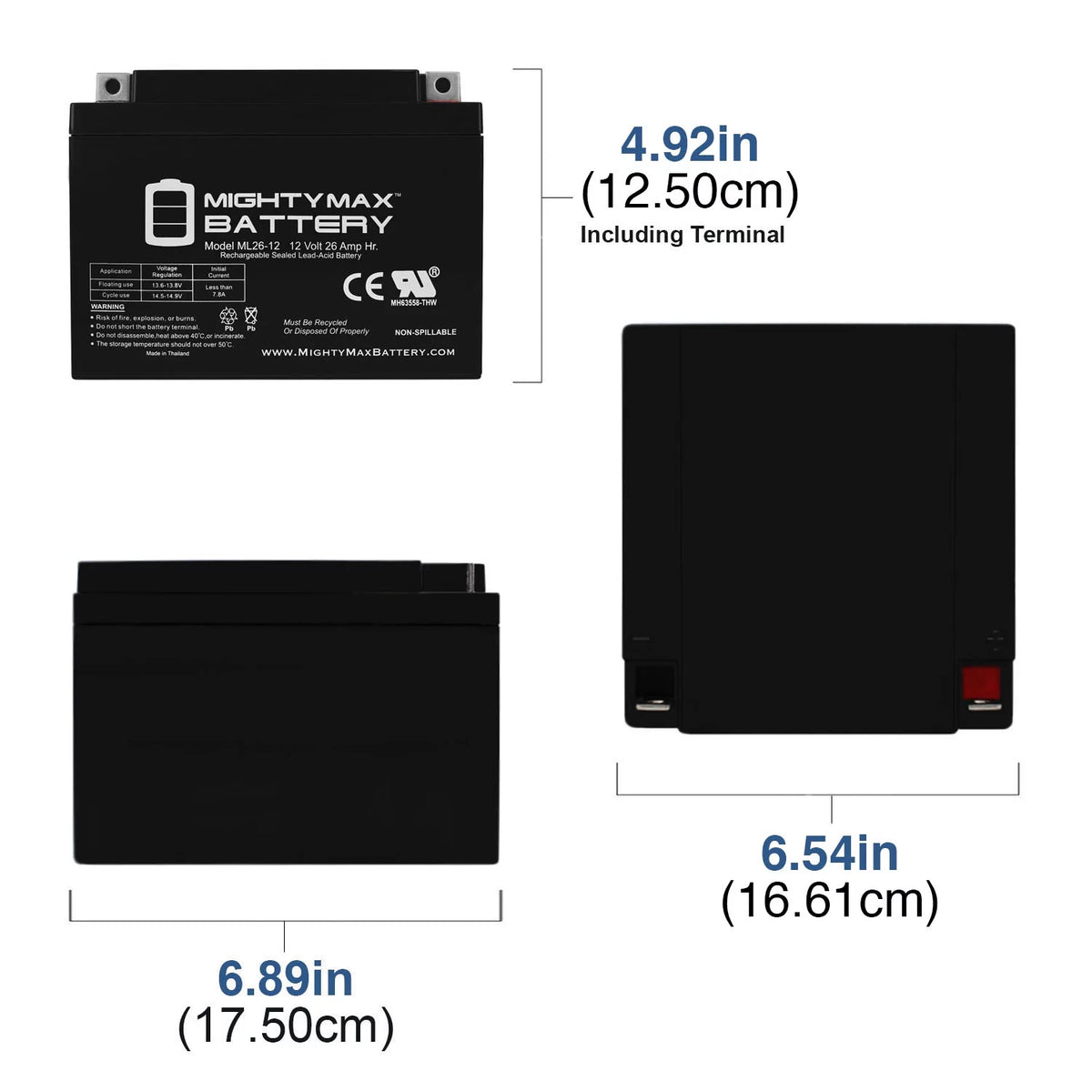 12V 26AH Sealed Rechargeable Battery U880