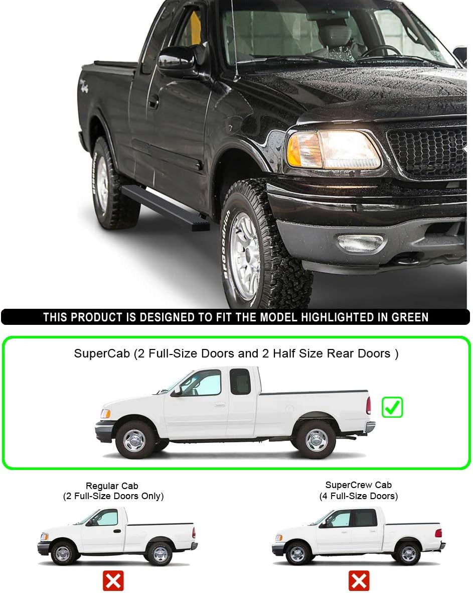 4in Black Running Boards D639