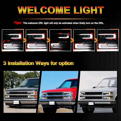 LED Headlight Assembly with DRL Turn Signal B1740