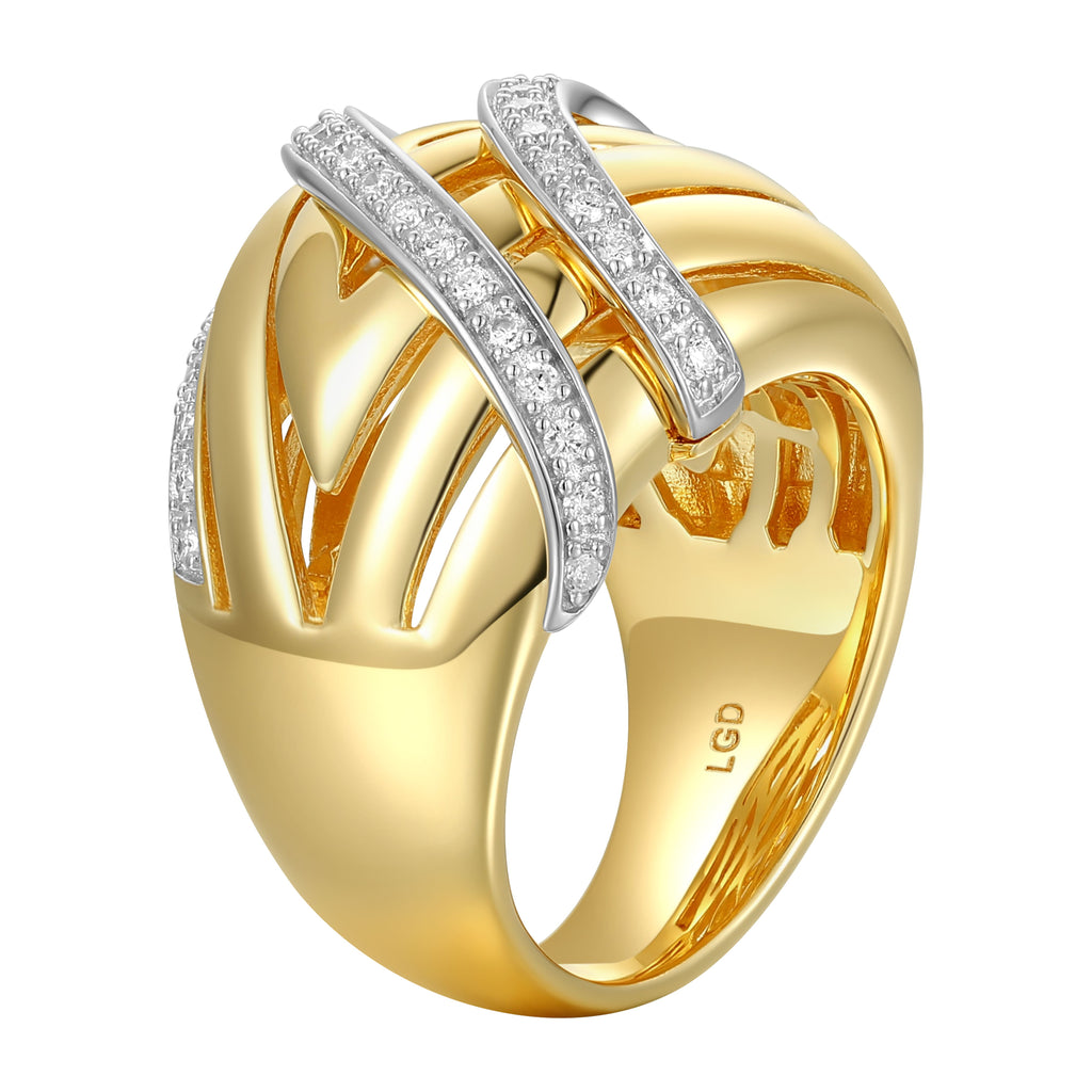 18K Gold Plated Sterling Silver Lab Grown Diamond Ring Z3521