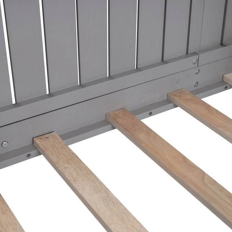 Twin Wood Loft Bed with Guardrail and Ladder P97632